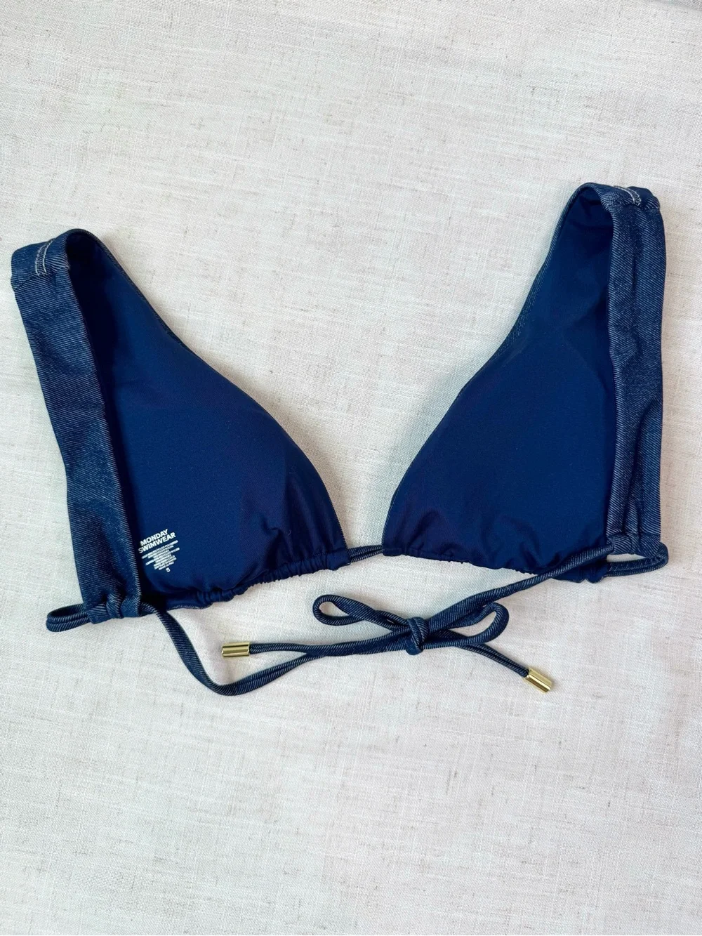 Monday Swimwear Palm Springs Top & Palma Bottom Blue Denim Set M